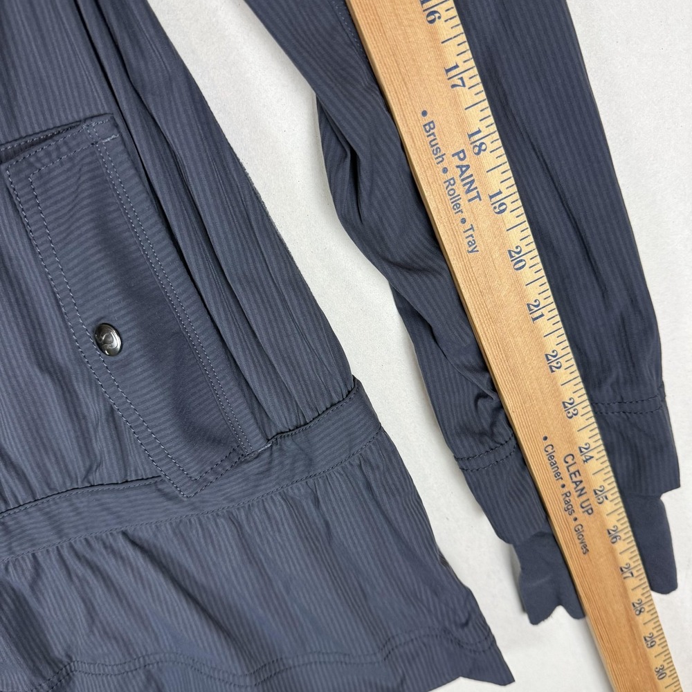 Lululemon Jacket Womens Small Blue Hooded Full Zip Windbreaker Long Ruffle Hem - Picture 11 of 15